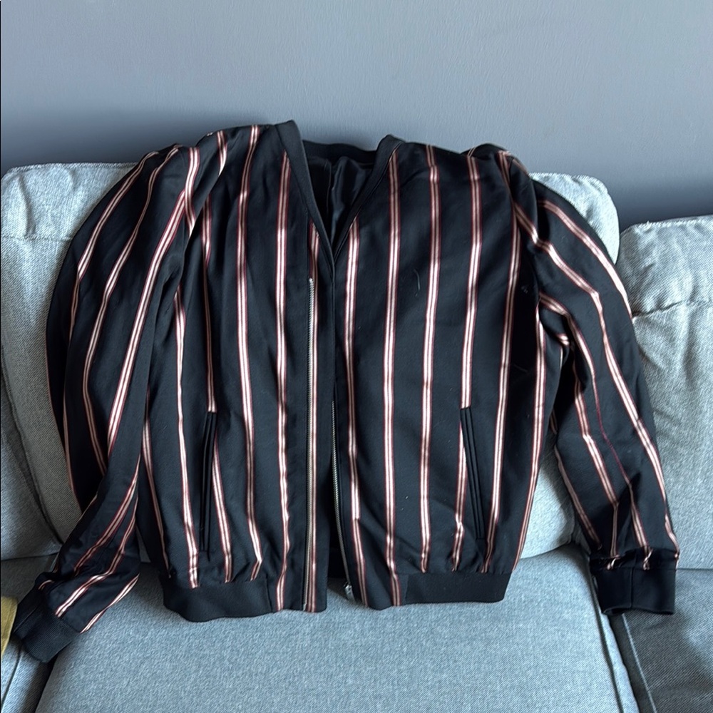 Striped Black and Pink Women's Jacket